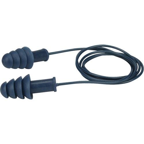 Bouchons doreilles en TPR d&eacute;tectables et r&eacute;utilisables, Avec cordon, Vrac - Boîte, 27 dB NRR, Taille unique Groupe Belzile Dickner