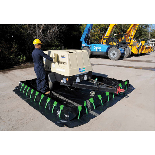 Ultra-Containment Berm&reg;, 179 US gal. Capacity, 4' W x 6' L x 12" H, Stake Wall Groupe Belzile Dickner