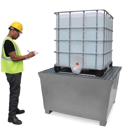 Steel Ultra-IBC Spill Pallet&reg;, 370 US gal. Spill Capacity, 57.6" x 34.7" x 56.9" Groupe Belzile Dickner