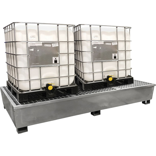 Ultra-Twin IBC Spill Pallet en acier, Capacit&eacute; de d&eacute;versement 370 gal. US, 103,8" x 26,8" x 51,1" Groupe Belzile Dickner