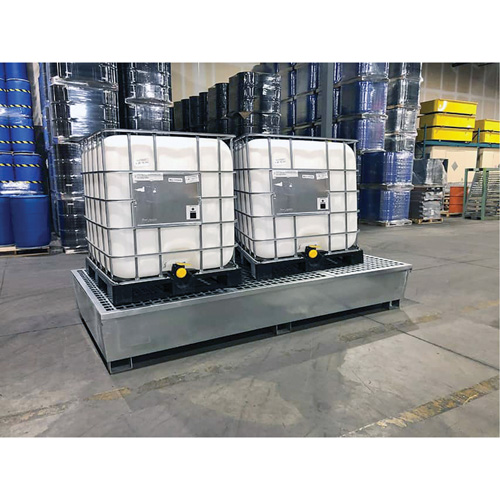 Ultra-Twin IBC Spill Pallet en acier, Capacit&eacute; de d&eacute;versement 370 gal. US, 103,8" x 26,8" x 51,1" Groupe Belzile Dickner