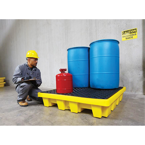 4-Drum Nestable Ultra-Spill Pallet&reg;, 66 US gal. Spill Capacity, 51" x 51" x 10" Groupe Belzile Dickner