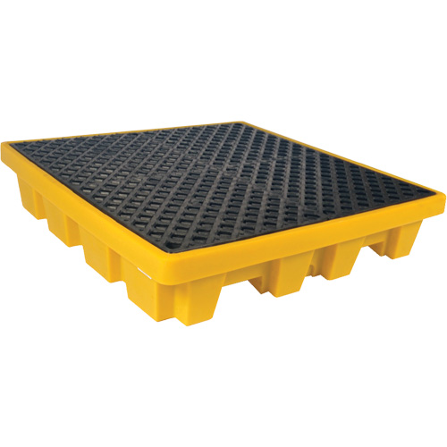 Ultra-Spill Pallet emboitable, 4 barils, Capacit&eacute; de d&eacute;versement 66 gal. US, 51" x 51" x 10" Groupe Belzile Dickner
