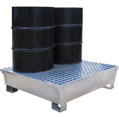 Ultra-Spill Pallet en acier, 2 barils, Capacit&eacute; de d&eacute;versement 68 gal. US, 47,2" x 31,4" x 17,4" Groupe Belzile Dickner