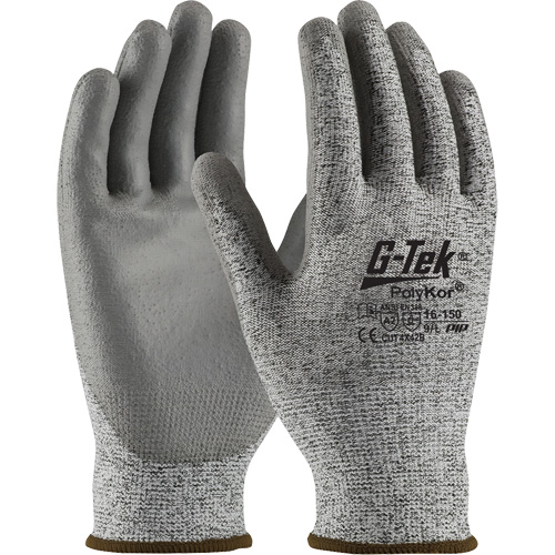 Gants r&eacute;sistants aux coupures G-Tek en tricot sans couture, Taille T-petit, Calibre 13, Rev&ecirc;tement Polyur&eacute;thane, Enveloppe en PolyKor, ASTM ANSI niveau A2/EN 388 niveau B Groupe Belzile Dickner