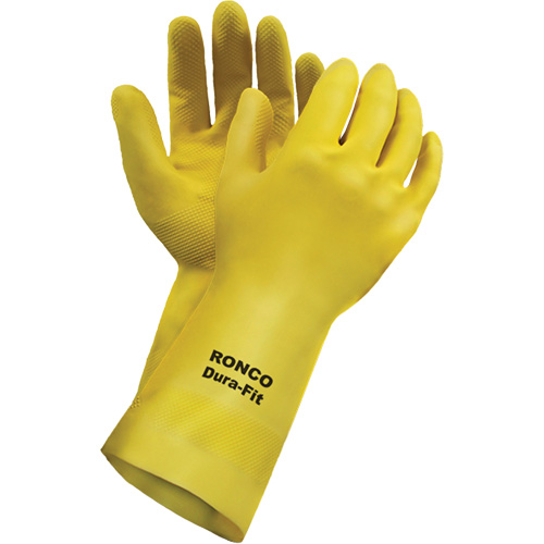 Dura-Fit Reusable Gloves, Size Small/7, 12" L, Latex, Flock-Lined Inner Lining, 20-mil Groupe Belzile Dickner