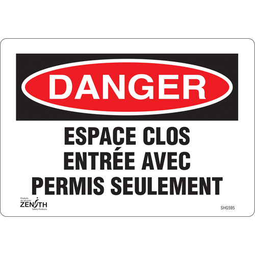 Enseigne  Espace clos , 7" x 10", Vinyle, Français Groupe Belzile Dickner
