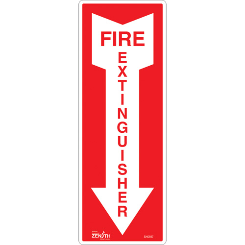 Enseigne Fire Extinguisher, 5" x 14", Vinyle, Anglais avec pictogramme Groupe Belzile Dickner
