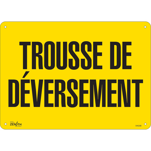 Enseigne  Trousse de d&eacute;versement , 10" x 14", Plastique, Français Groupe Belzile Dickner
