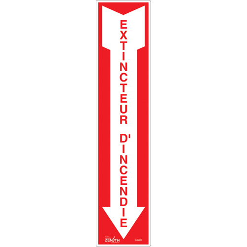 "Extincteur d'incendie" Sign, 4" x 18", Vinyl, French with Pictogram Groupe Belzile Dickner