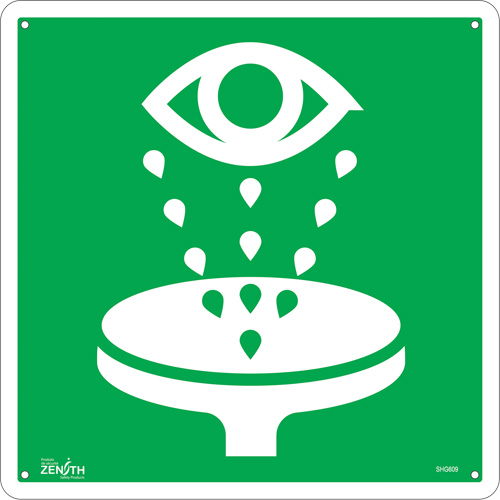 Eye Wash CSA Standard Safety Sign, 12" x 12", Aluminum, Pictogram Groupe Belzile Dickner