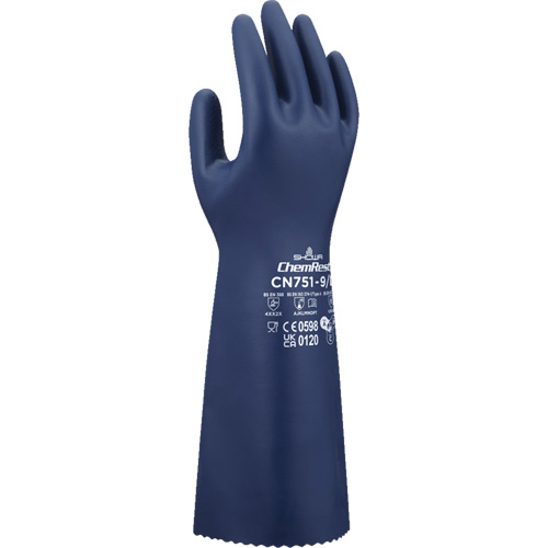 Gants r&eacute;sistants aux produits chimiques CN751, Taille Petit/7, 15" lo, Nitrile, 18 mils Groupe Belzile Dickner