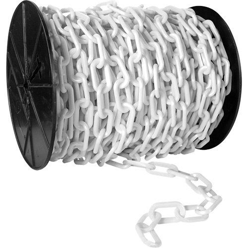 Chaîne de s&eacute;curit&eacute; en plastique robuste, Orange, Maillon de 2", 120' de long Groupe Belzile Dickner