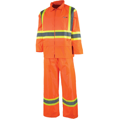 Sealed Rain Suit, Nylon/PVC, X-Small, High Visibility Orange Groupe Belzile Dickner