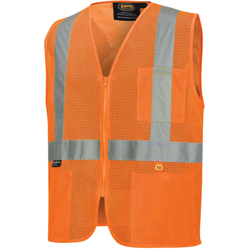 6943 Gilet de s&eacute;curit&eacute; &agrave; mailles ignifuge, Orange haute visibilit&eacute;, Petit, Polyester Groupe Belzile Dickner