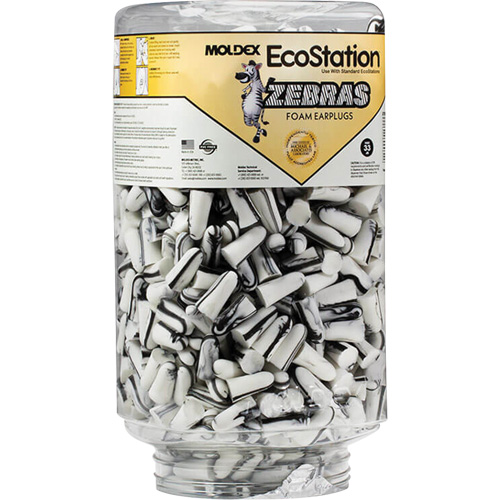 Recharge de bouchons d'oreilles Zebra pour distributeurs de bouchons d'oreilles EcoStation, Vrac - Contenant Groupe Belzile Dickner