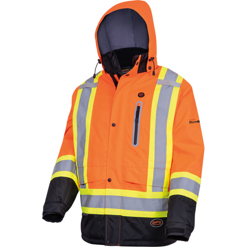 5407 Waterproof Insulated Heated Safety Jacket, Men's, Small, High-Visibility Orange Groupe Belzile Dickner