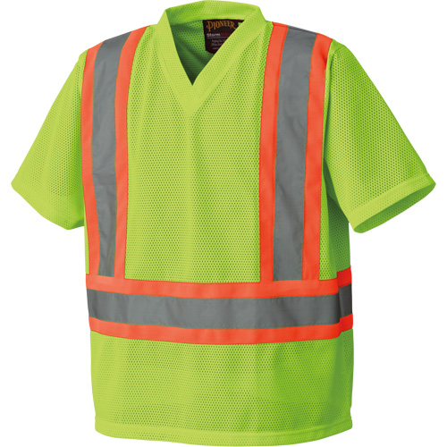 5993P Mesh Safety T-Shirt, Polyester, Small, High Visibility Lime-Yellow Groupe Belzile Dickner