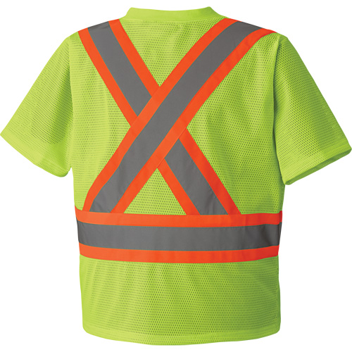5993P Mesh Safety T-Shirt, Polyester, Small, High Visibility Lime-Yellow Groupe Belzile Dickner