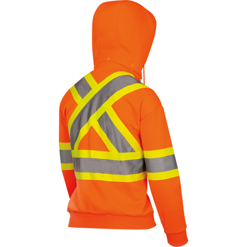 6924W Women's Fleece Hoodie with Zipper, Polyester, X-Small, High Visibility Orange Groupe Belzile Dickner