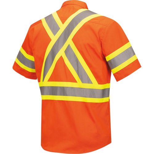 4442 Ultra Cool Short-Sleeved Safety Shirt, Cotton, Small, High Visibility Orange Groupe Belzile Dickner