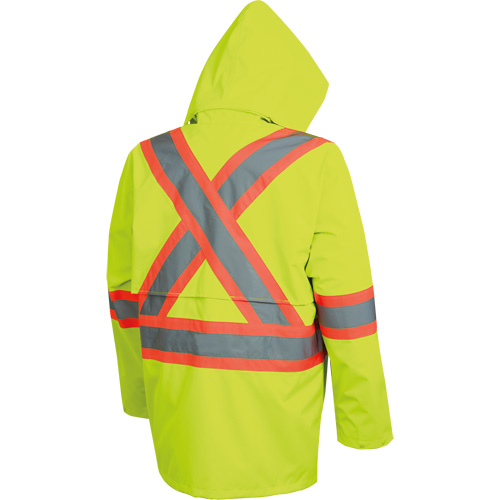 5628 The Rock  Waterproof Safety Jacket, Polyester/Polyurethane, High Visibility Lime-Yellow, Small Groupe Belzile Dickner