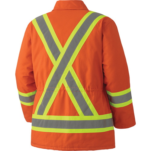 5537A Quilted Duck Safety Parka, High Visibility Orange, Small Groupe Belzile Dickner