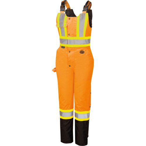 5040BBW Women's High-Visibility Waterproof Safety Overalls, Polyester, X-Small, Black/High Visibility Orange Groupe Belzile Dickner