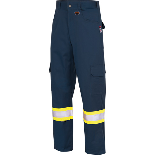 7764 Pantalons de s&eacute;curit&eacute; ignifuges et r&eacute;sistants aux arcs &eacute;lectriques &agrave; haute visibilit&eacute; 88/12 FR-Tech, 30, x 32, Bleu marin Groupe Belzile Dickner