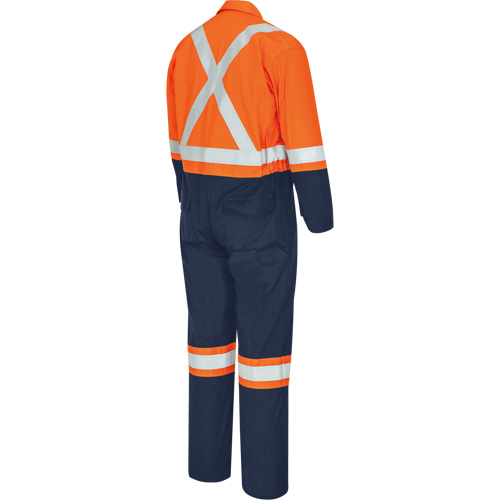 7702BBT FR-Tech&reg; 2-Tone Safety Coverall, Size 40 (Tall), Navy Blue/Orange, 10 cal/cm² Groupe Belzile Dickner