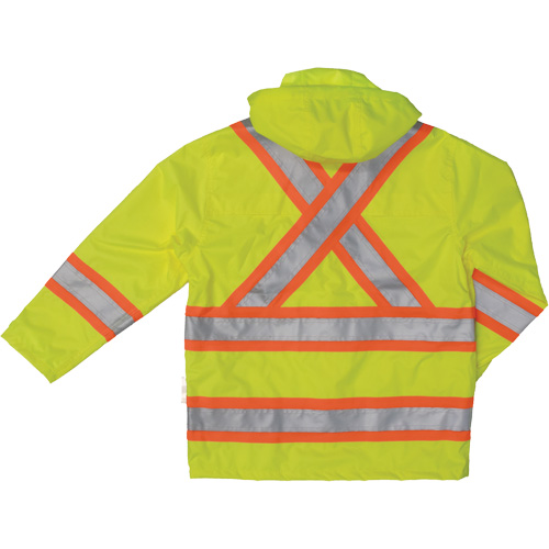 Ripstop Safety Rain Jacket, Polyester, Small, High Visibility Lime-Yellow Groupe Belzile Dickner