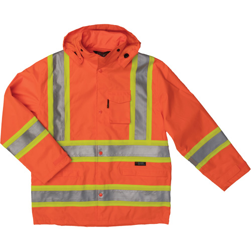 Ripstop Safety Rain Jacket, Polyester, 2X-Large, High Visibility Orange Groupe Belzile Dickner