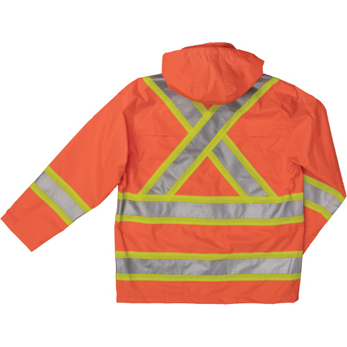 Ripstop Safety Rain Jacket, Polyester, 2X-Large, High Visibility Orange Groupe Belzile Dickner