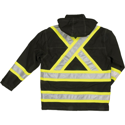 Ripstop Safety Rain Jacket, Polyester, X-Small, Black Groupe Belzile Dickner