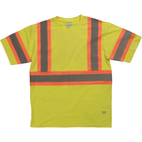 Short Sleeve Safety T-Shirt, Cotton, X-Small, High Visibility Lime-Yellow Groupe Belzile Dickner