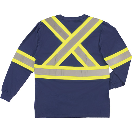 Long Sleeve Safety T-Shirt, Cotton, X-Small, Navy Blue Groupe Belzile Dickner