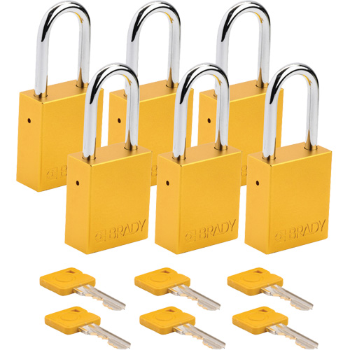 Lockout Padlock, Safety Padlock, Keyed Different, Aluminum, 1-1/2" Width Groupe Belzile Dickner