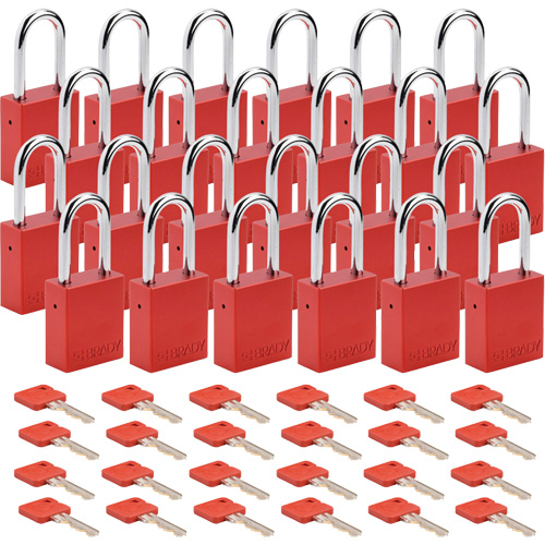 Lockout Padlock, Safety Padlock, Keyed Alike, Aluminum, 1-1/2" Width Groupe Belzile Dickner