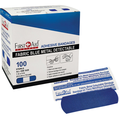 Bandages, Rectangulaire/carr&eacute;e, 3", Tissu d&eacute;tectable, St&eacute;rile Groupe Belzile Dickner