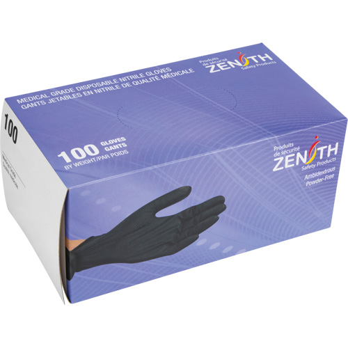 Heavyweight Tactile Grip Examination Gloves, Small, Nitrile, 8-mil, Powder-Free, Black Groupe Belzile Dickner