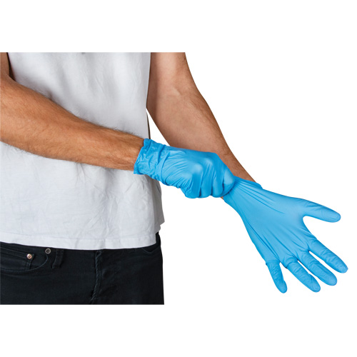 Emballages de gants jetables pour machine distributrice, Petit, Nitrile, 4,5 mils, Sans poudre, Bleu, Classe 2 Groupe Belzile Dickner