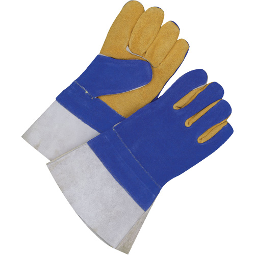 Gants pour soudeur doubl&eacute;s avec poignet de 5", Cuir de vache refendu, Taille 2T-Grand Groupe Belzile Dickner