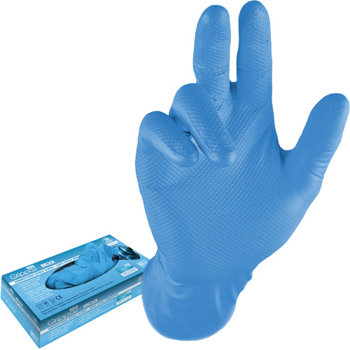 Disposable Gloves, 3X-Large, Nitrile, 8-mil, Powder-Free, Blue Groupe Belzile Dickner