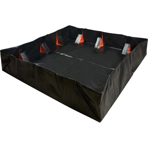 IBX Wall Pop-Up Berm, 1077 US gal. Capacity, 12' W x 12' L x 12" H, Snap-Up Bracket Groupe Belzile Dickner