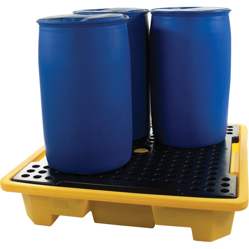4-Drum Spill Pallet, 66 US gal. Spill Capacity, 57.5" x 57.5" x 12" Groupe Belzile Dickner