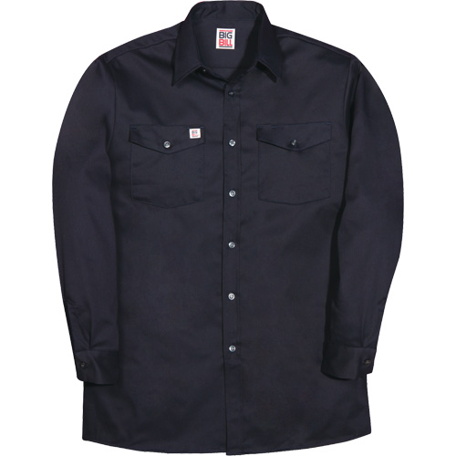 Long-Sleeve Industrial Work Shirt, Men's, Small, Navy Blue Groupe Belzile Dickner