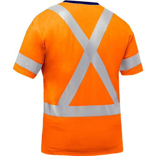 Chemise &agrave; manches courtes et X au dos Bisley, Poly-coton, Petit, Orange haute visibilit&eacute; Groupe Belzile Dickner