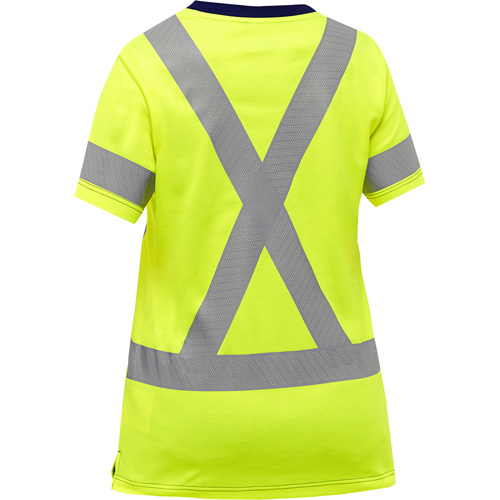 Chemise &agrave; manches courtes et X au dos Bisley pour femmes, Poly-coton, Petit, Jaune lime haute visibilit&eacute; Groupe Belzile Dickner