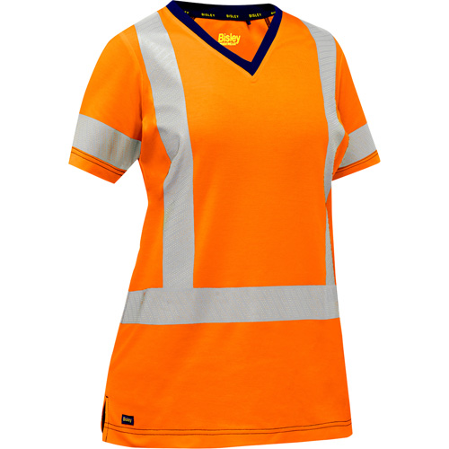 Bisley&reg; Women's X-Back Short Sleeve Shirt, Poly-Cotton, Small, High Visibility Orange Groupe Belzile Dickner