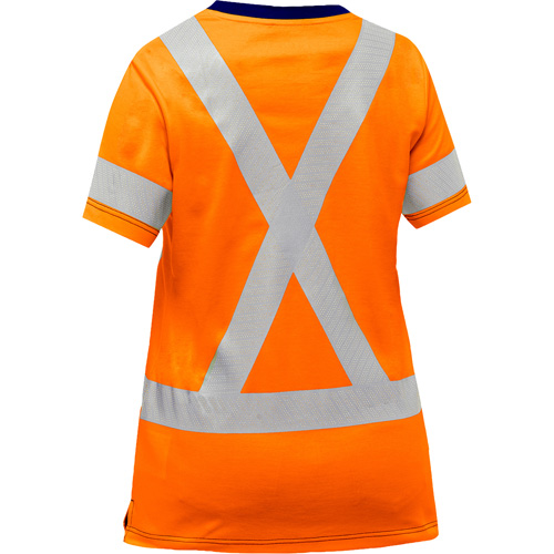 Bisley&reg; Women's X-Back Short Sleeve Shirt, Poly-Cotton, Small, High Visibility Orange Groupe Belzile Dickner